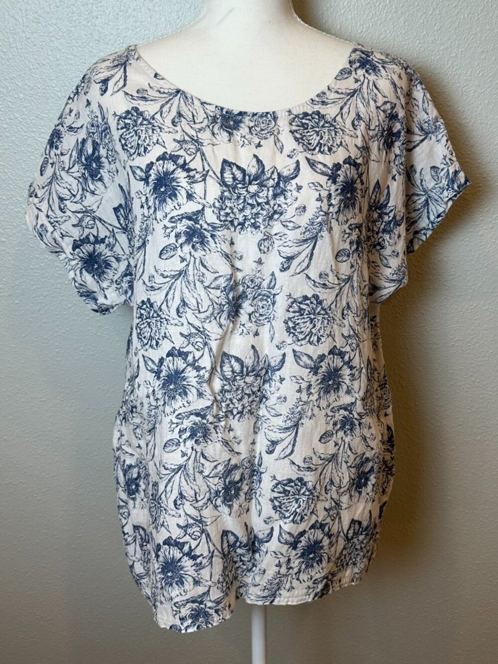 Beautiful Terzo Millennio Blouse/Top/Tunic 100% Linen, Made in Italy Top Medium
